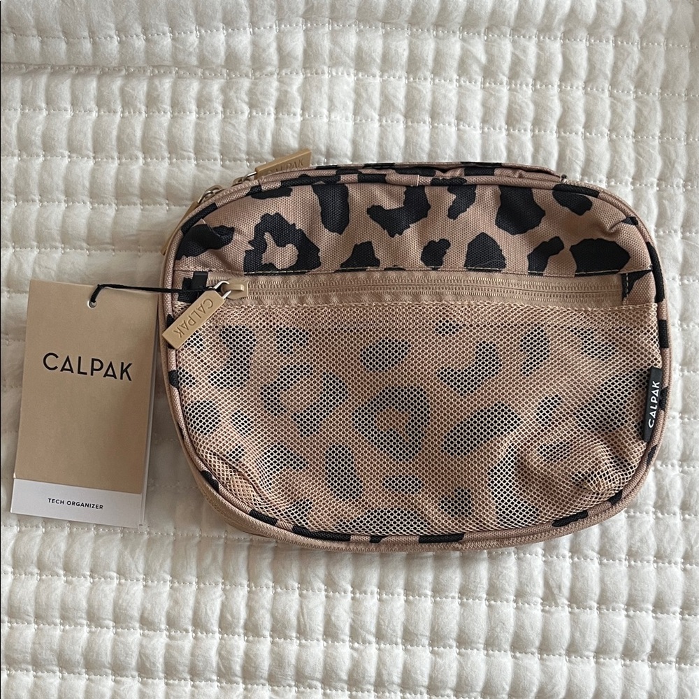 Calpak Cheetah Print Tech Organizer